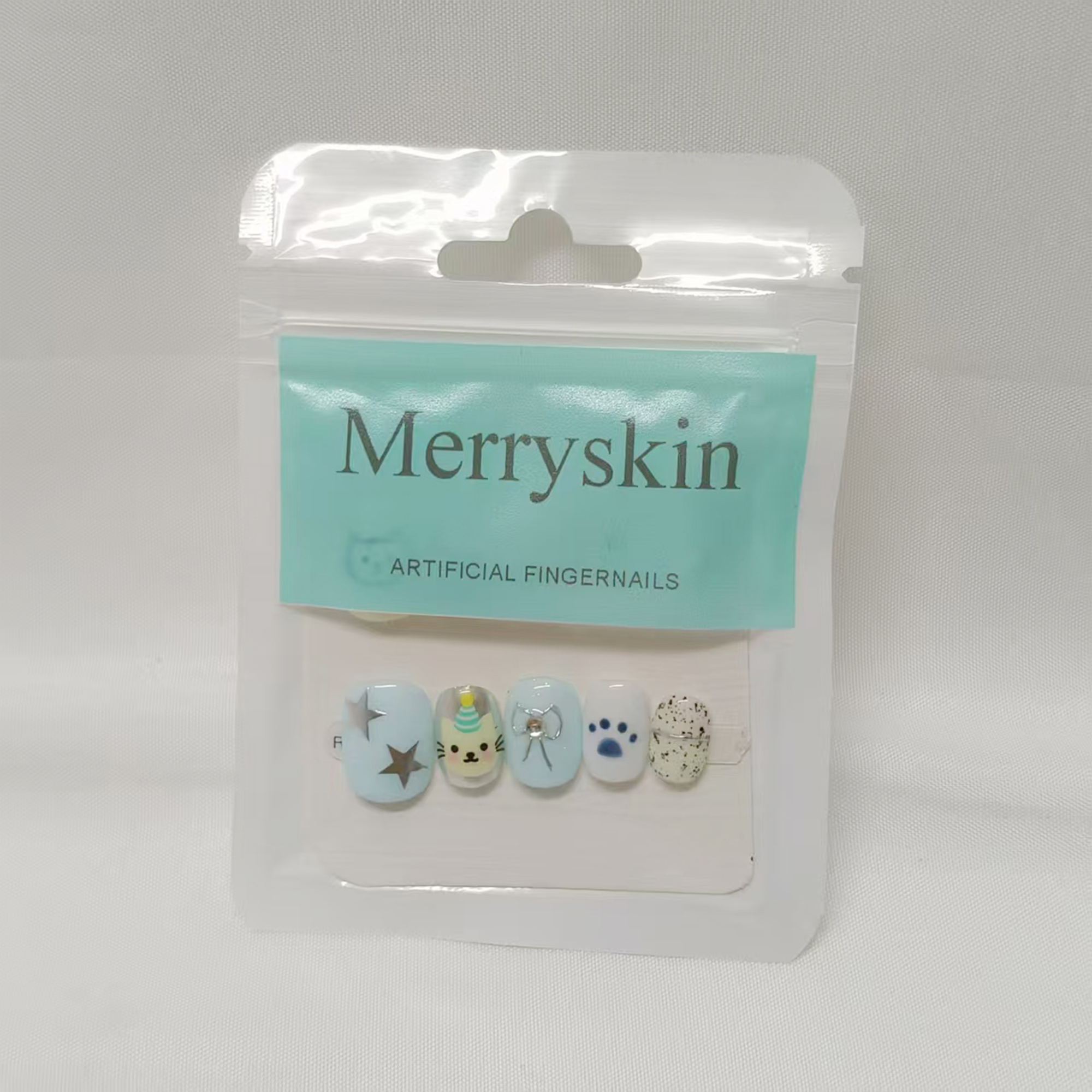 Merryskin-Artificial Fingernails-Short Square Press on Nails Glossy. - Image 2