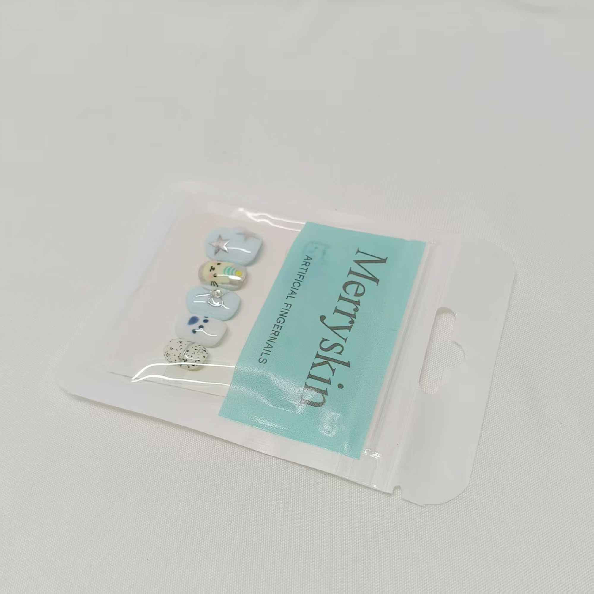 Merryskin-Artificial Fingernails-Short Square Press on Nails Glossy. - Image 3