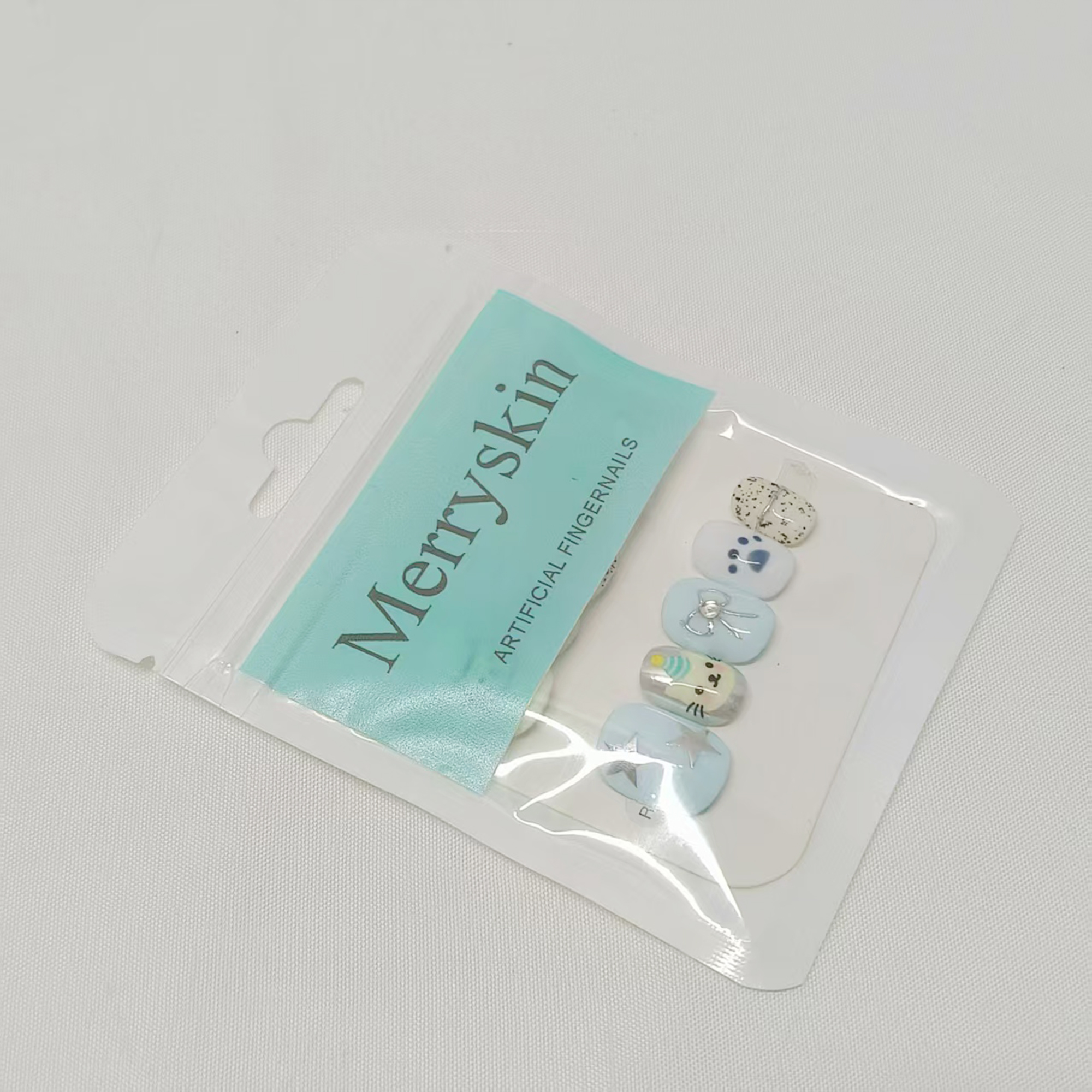 Merryskin-Artificial Fingernails-Short Square Press on Nails Glossy. - Image 4