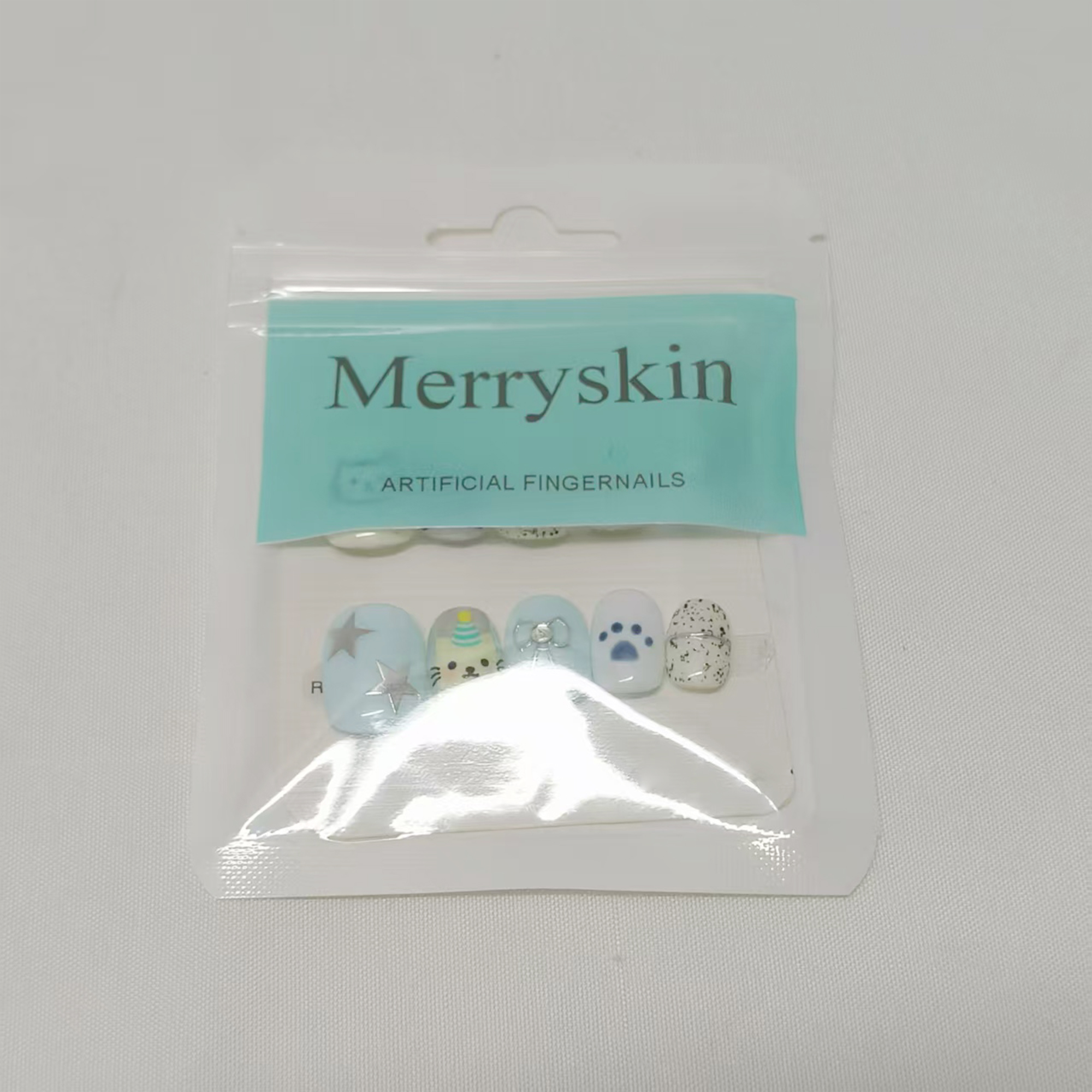Merryskin-Artificial Fingernails-Short Square Press on Nails Glossy. - Image 5