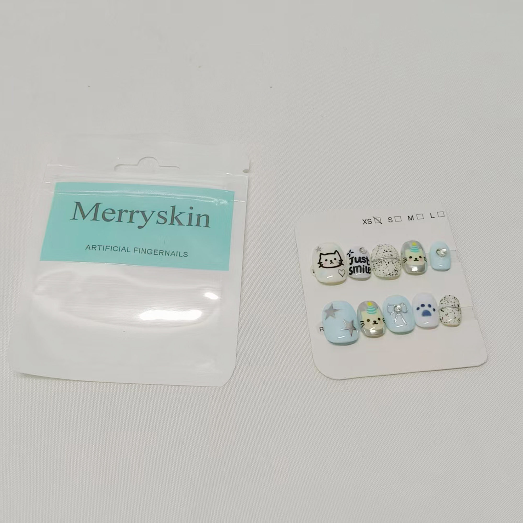Merryskin-Artificial Fingernails-Short Square Press on Nails Glossy. - Image 6